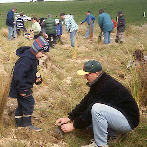 A family planting day celebrating Bruce C Gull's birthday in 1999.1.