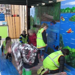 Otatara School enjoy the "wetland tunnel"