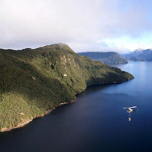 Aerial drop on Pomona Island.