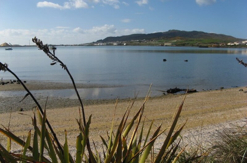 Bluff Hill from the shore of Bluff Harbour.