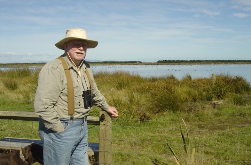 Tony Reiger stands near to the recreated Big Lagoon.