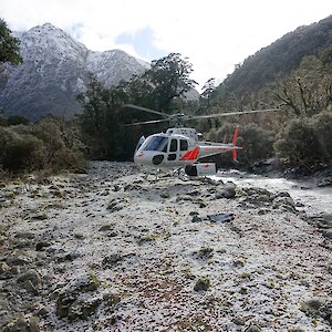 Access to the valleys is by helicoptor, in to some very impressive landscapes. Irene Valley.